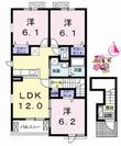 徳島市鮎喰町1丁目の間取図