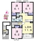 徳島市中島田町３丁目の間取図
