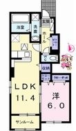 徳島市応神町古川字北の間取図