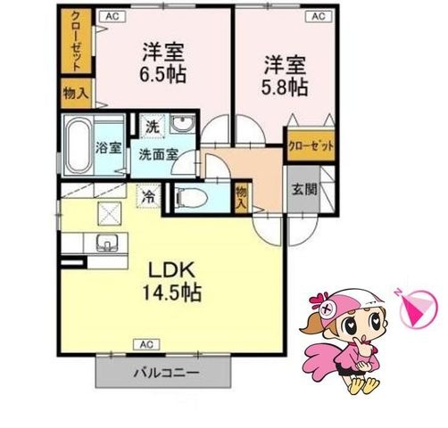 拡大写真:徳島市住吉5丁目 1階101の間取り