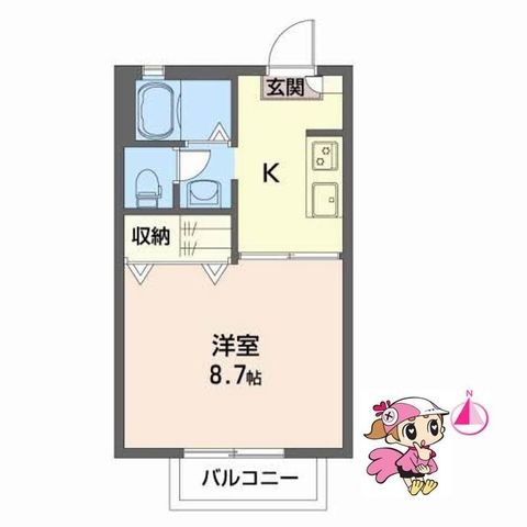 拡大写真:徳島市安宅1丁目 2階201の間取り