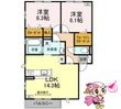 徳島市北田宮4丁目の間取図