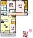 徳島市山城西4丁目の間取図