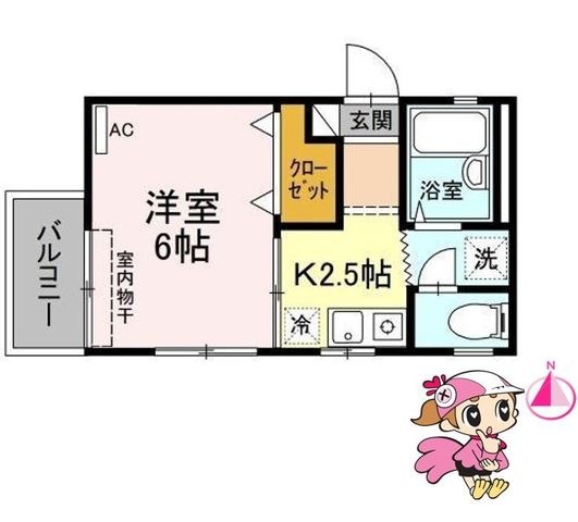 拡大写真:徳島市山城町東浜傍示 1階202の間取り