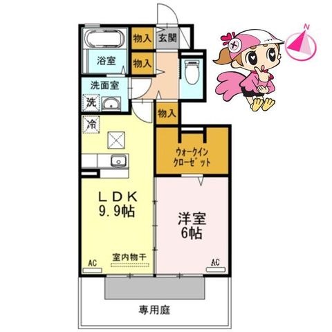 拡大写真:徳島市金沢1丁目 1階103の間取り
