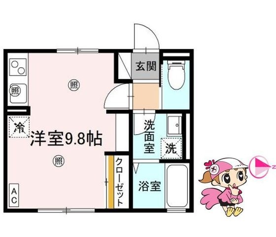 拡大写真:徳島市南二軒屋町2丁目 1階102の間取り