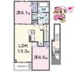 徳島市川内町榎瀬の間取図