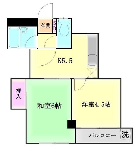 拡大写真:villa八潮 3階302の間取り