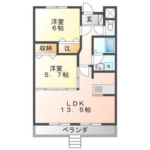 拡大写真:ミラノ 1階103の間取り