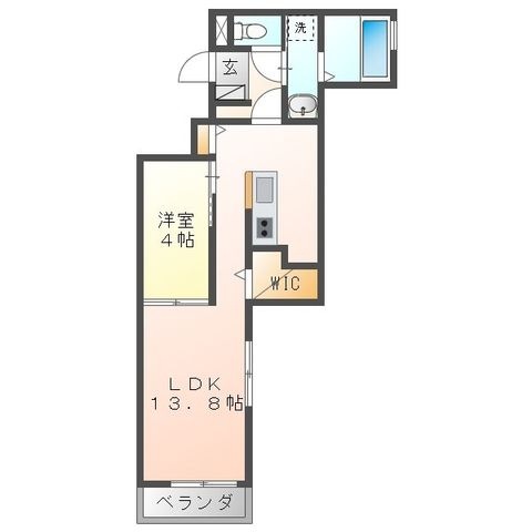 拡大写真:D-room Sashie 1階102の間取り