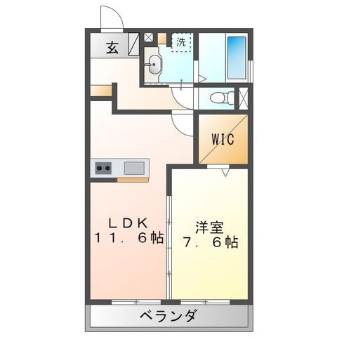 拡大写真:クレア 1階101の間取り