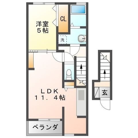 拡大写真:ファイナルブルー 2階203の間取り