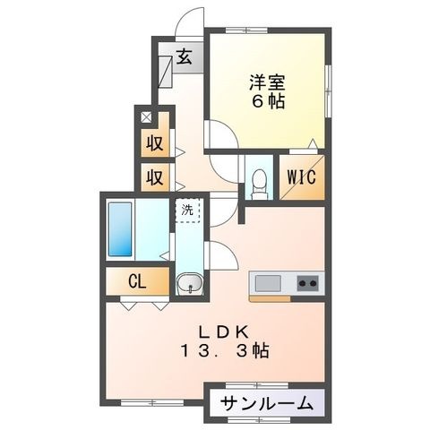 拡大写真：ロイヤルオアシスⅡ 1階101の間取り