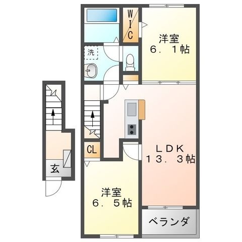 拡大写真:ジュピターⅡ 2階205の間取り
