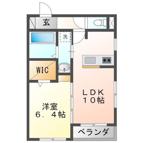 拡大写真:D-ROOM福光東EAST 2階201の間取り