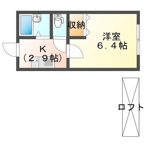 拡大写真:メゾン杜 2階202の間取り