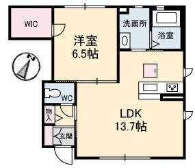 拡大写真:プレミアス京町B棟 1階101の間取り