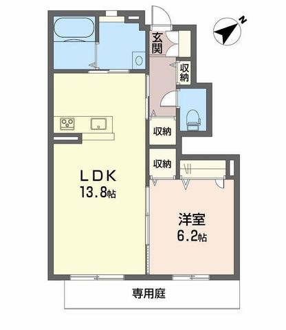 拡大写真:シャーメゾン長堀 1階102の間取り