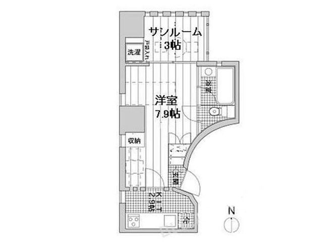 拡大写真:ARK HOUSE 南館 4階4Cの間取り