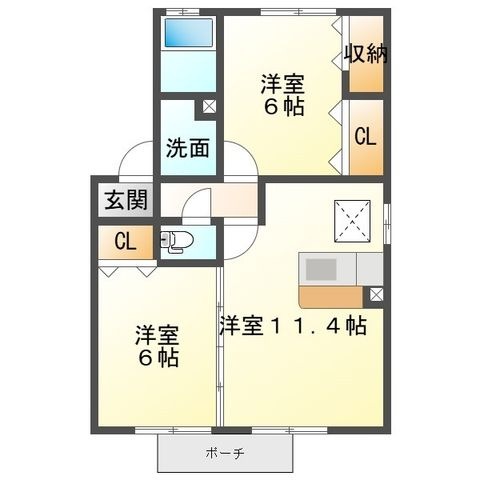 拡大写真:豊前市大字赤熊 101の間取り