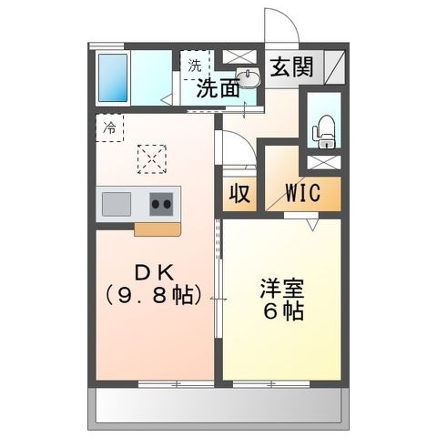 拡大写真:豊前市青豊 1階102の間取り