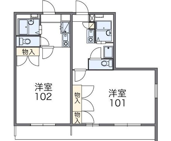 拡大写真:柳川市三橋町柳河 1階106の間取り