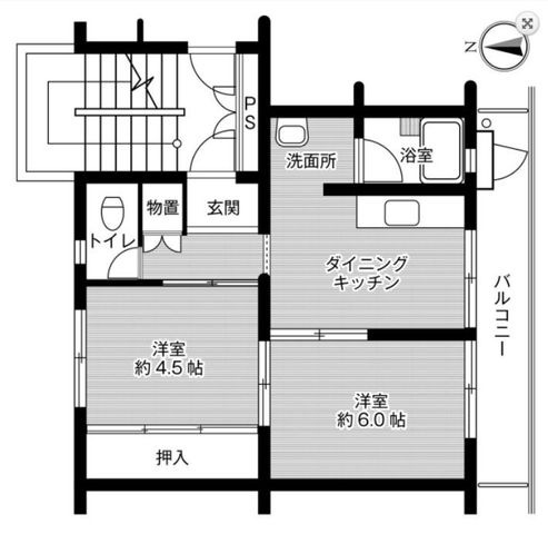 拡大写真:長崎市福田本町 5階2-505の間取り