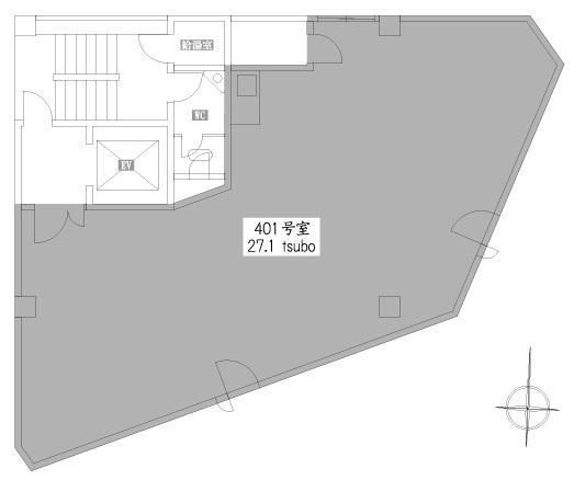 拡大写真：大阪市福島区福島５丁目 4階401の間取り