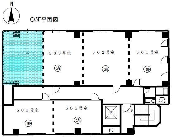 拡大写真:ルート船場ビル 5階504の間取り