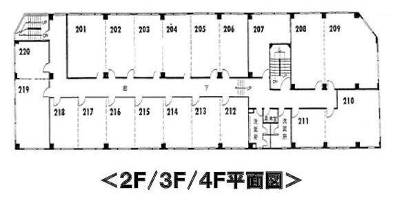 拡大写真:梅田東ビル 2階203の間取り