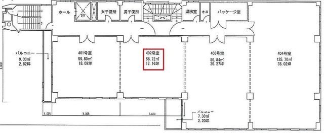 拡大写真:鶴の巣ビル 4階402の間取り