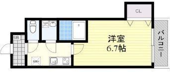 拡大写真:ERI北久宝寺ビル 5階501の間取り