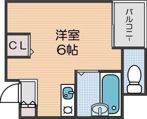 拡大写真:大阪市西成区花園北2丁目 2Fの間取り