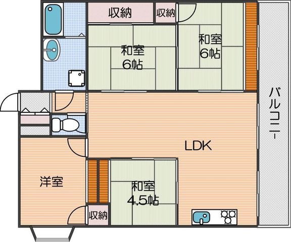 拡大写真:大阪市住吉区帝塚山西2丁目 A2の間取り
