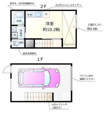 拡大写真:和泉市上町 1階2aの間取り