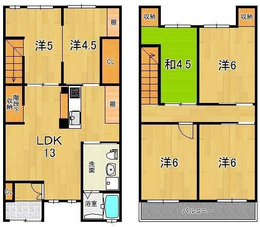 拡大写真:東大阪市中小阪3丁目 1の間取り