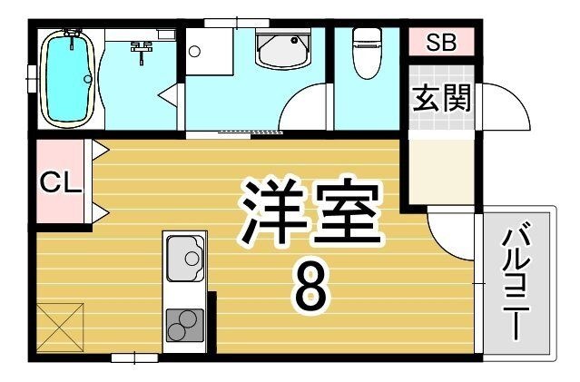 拡大写真:神戸市長田区駒ケ林町1丁目 201の間取り
