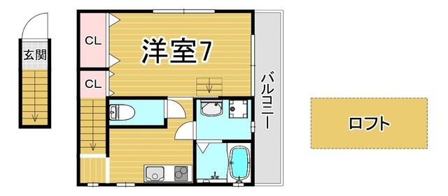拡大写真:神戸市長田区駒ケ林町2丁目 Cの間取り