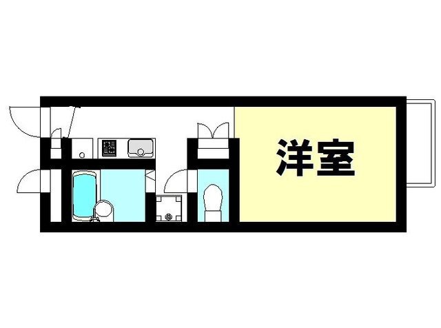 拡大写真：エバー赤坂 2階201の間取り