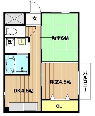 拡大写真:サンヴィラ上之宮 3階301の間取り