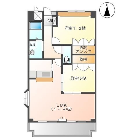 拡大写真:Lucas Isahaya 3階301の間取り
