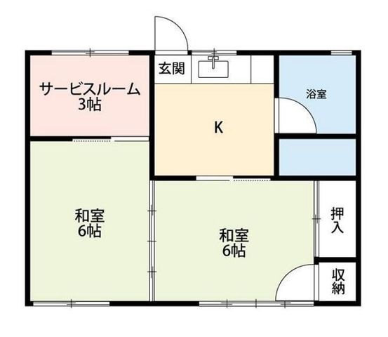 拡大写真:酒井アパート 2階7の間取り