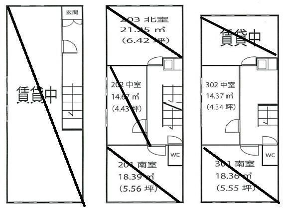 拡大写真:大阪市阿倍野区昭和町5丁目 302の間取り